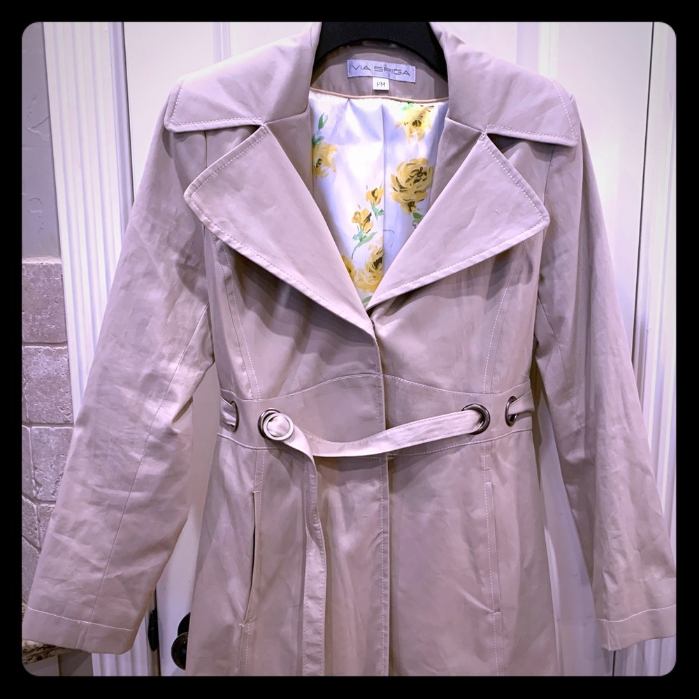 Via Spiga Lightweight Trench Coat Petite Medium